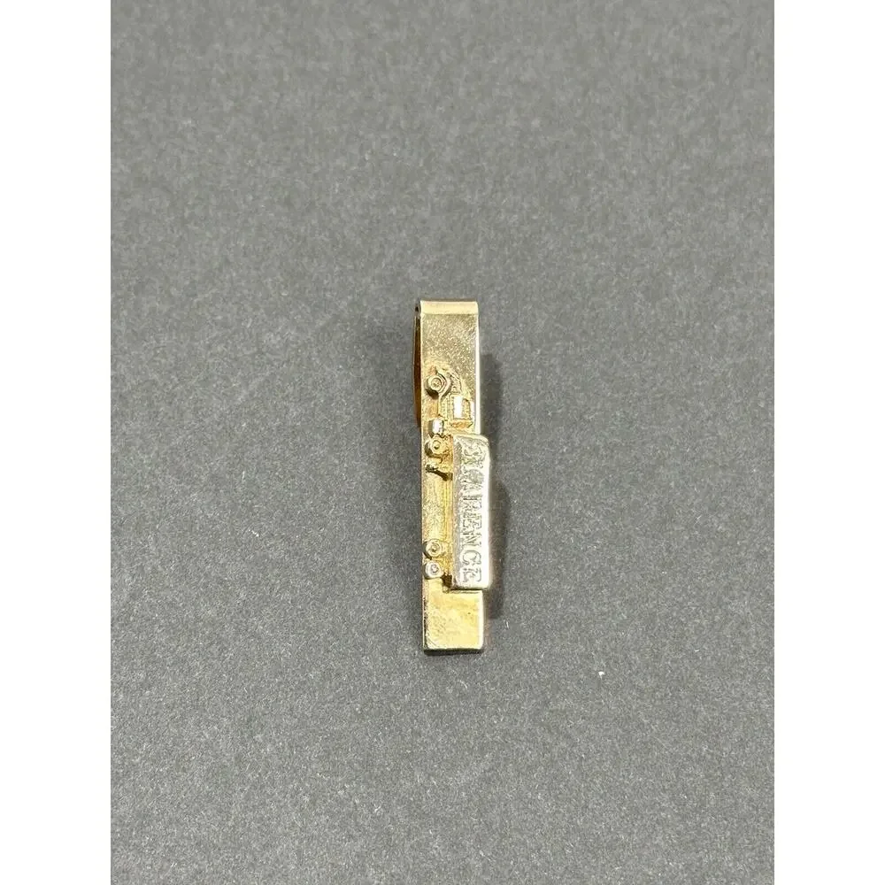 Vintage Clarence Tie Clip Gold Tone Truck Design Embossed Gorgeous!